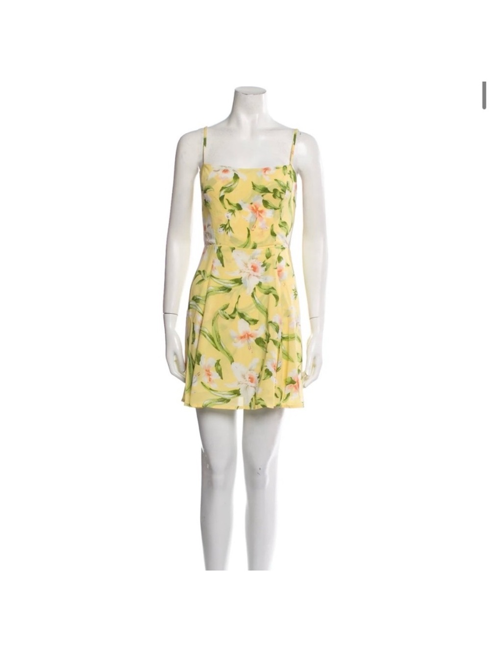 Reformation Yellow Floral Mini Dress